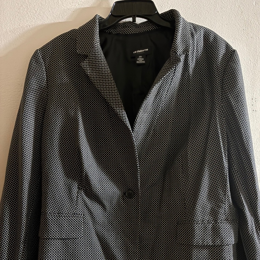 Black and white blazer